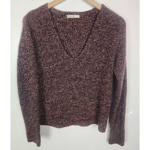 Marine Layer Women's Sz. L Plum Multi V Neck Sweater - Picture 1 of 7